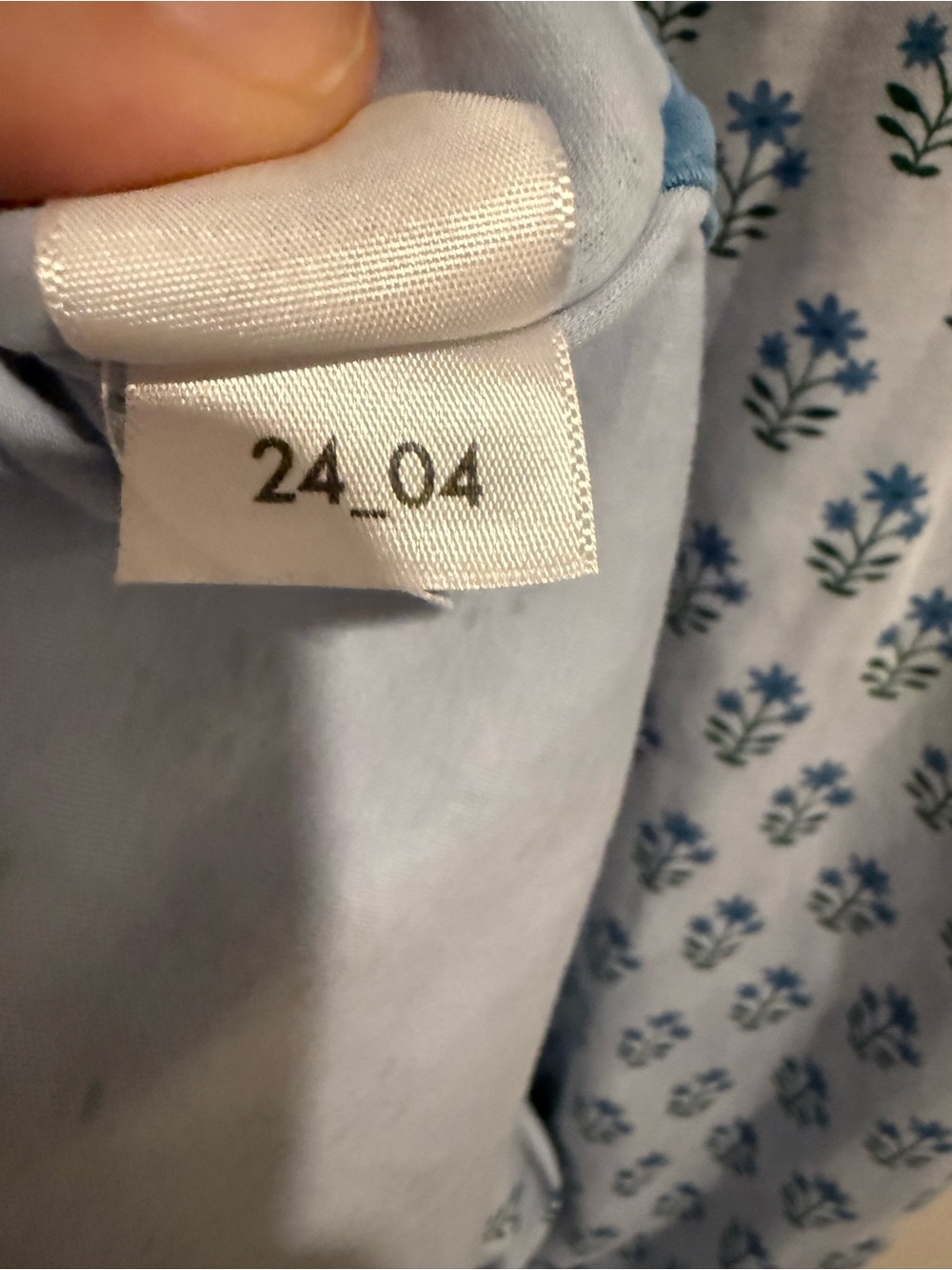LAKE Pima Cotton Nightgown Blue Floral Block Print Short Sleeve Sleep Dress M - Picture 5 of 7